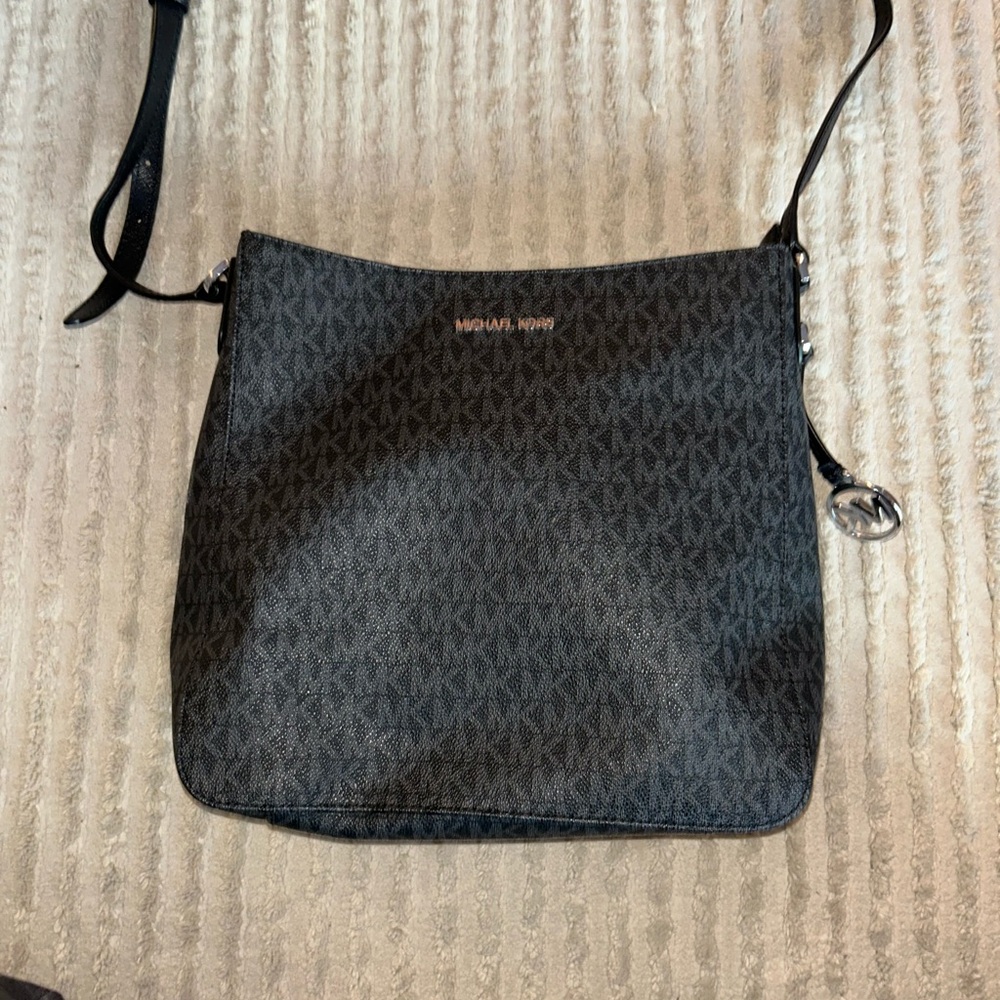 Michael Kors Black Monogram Crossbody Bag